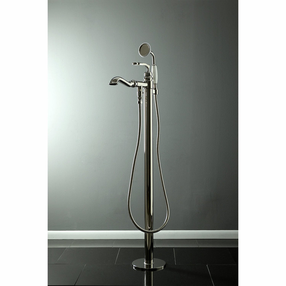 Royale KS7016RL Single-Handle 1-Hole Freestanding Tub Faucet with Hand Shower, Polished Nickel