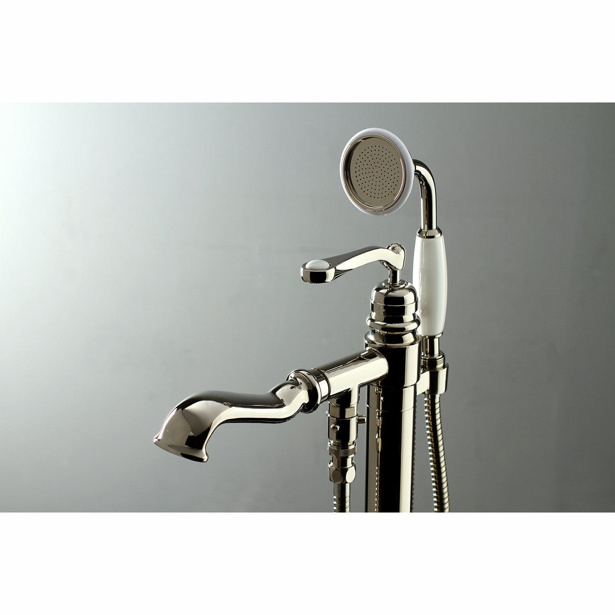 Royale KS7016RL Single-Handle 1-Hole Freestanding Tub Faucet with Hand Shower, Polished Nickel