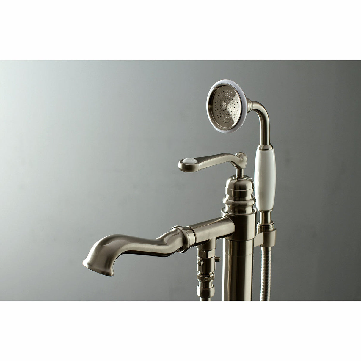 Royale KS7018RL Single-Handle 1-Hole Freestanding Tub Faucet with Hand Shower, Brushed Nickel