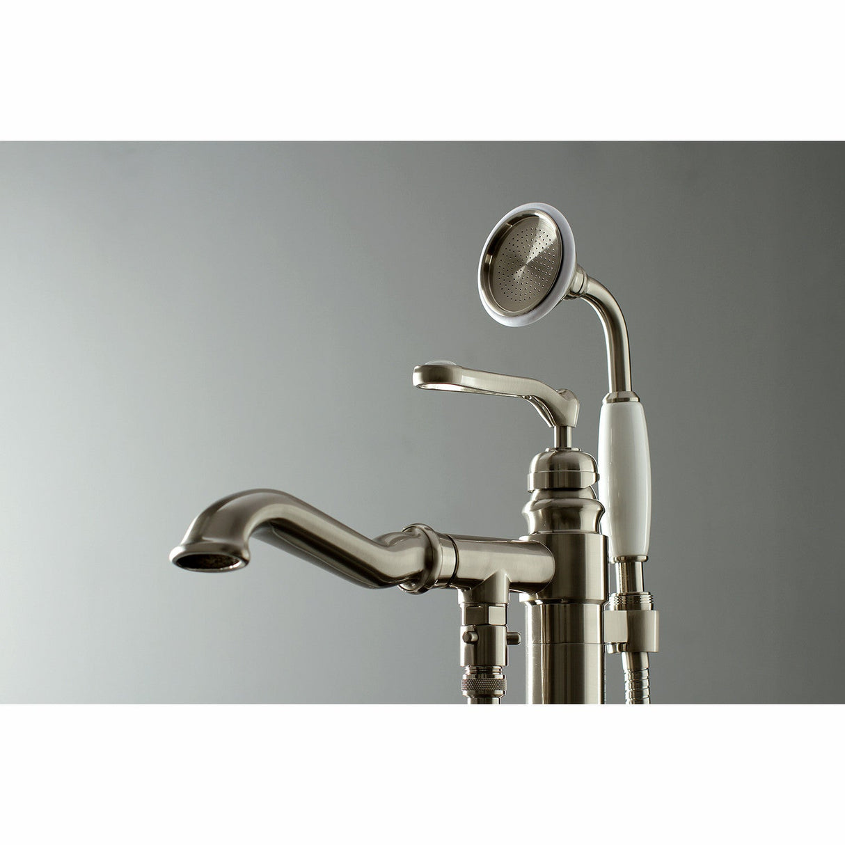 Royale KS7018RL Single-Handle 1-Hole Freestanding Tub Faucet with Hand Shower, Brushed Nickel