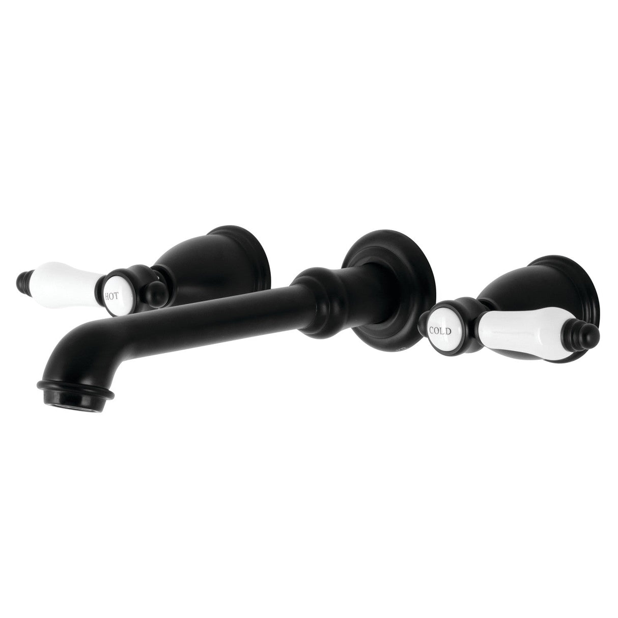 Bel-Air KS7020BPL Two-Handle 3-Hole Wall Mount Roman Tub Faucet, Matte Black