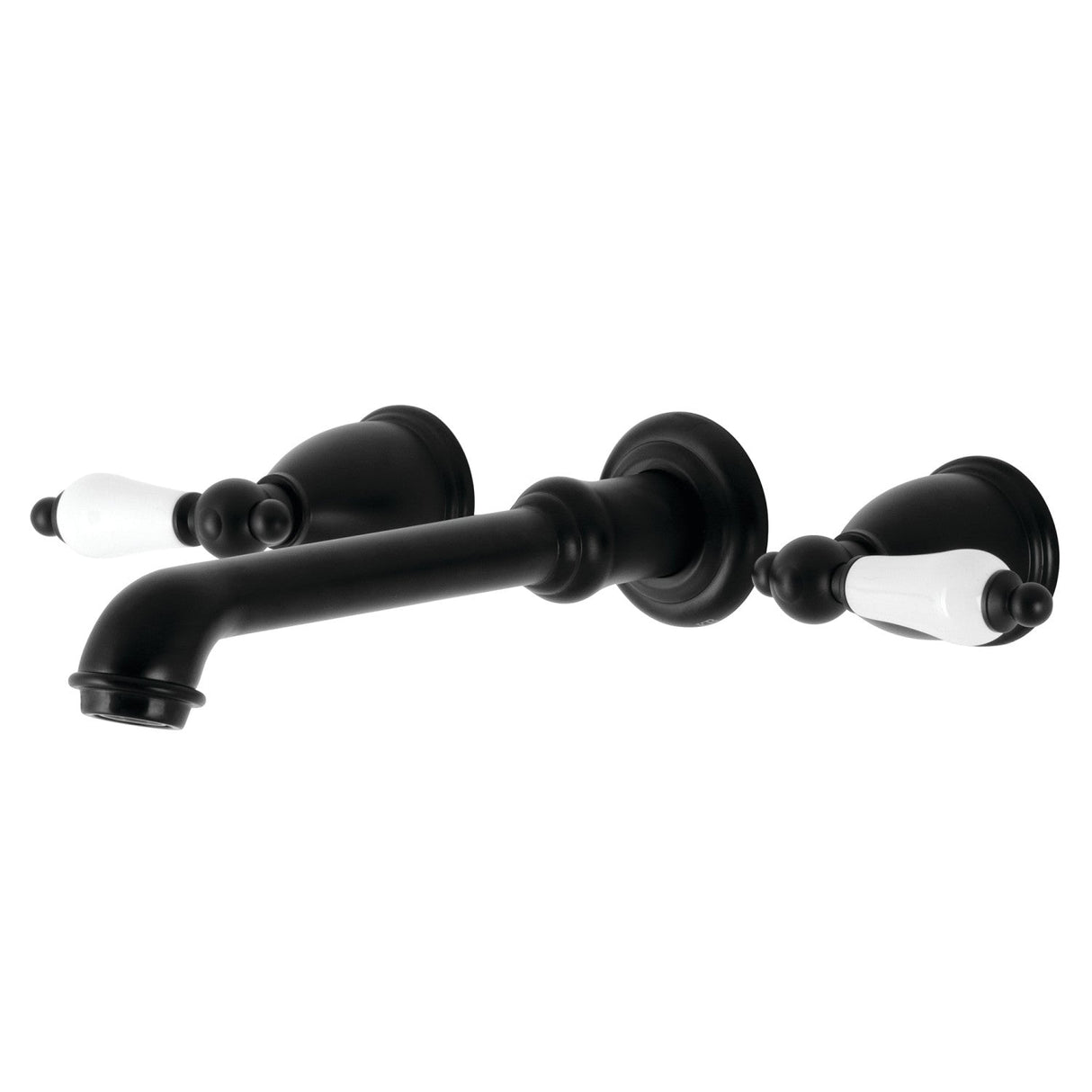 English Vintage KS7020PL Two-Handle 3-Hole Wall Mount Roman Tub Faucet, Matte Black
