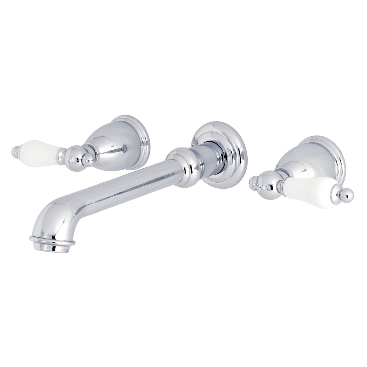 English Vintage KS7021PL Two-Handle 3-Hole Wall Mount Roman Tub Faucet, Polished Chrome
