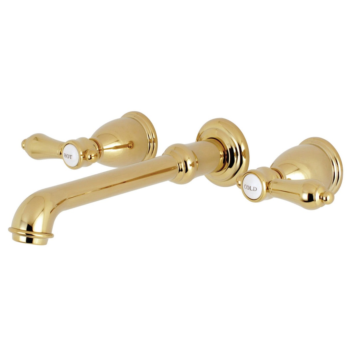 Heirloom KS7022BAL Two-Handle 3-Hole Wall Mount Roman Tub Faucet, Polished Brass