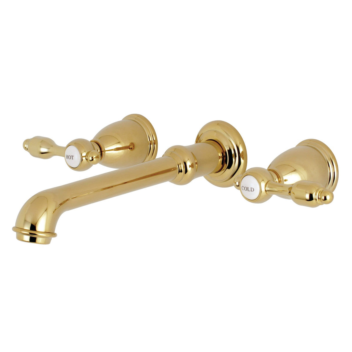 Tudor KS7022TAL Two-Handle 3-Hole Wall Mount Roman Tub Faucet, Polished Brass