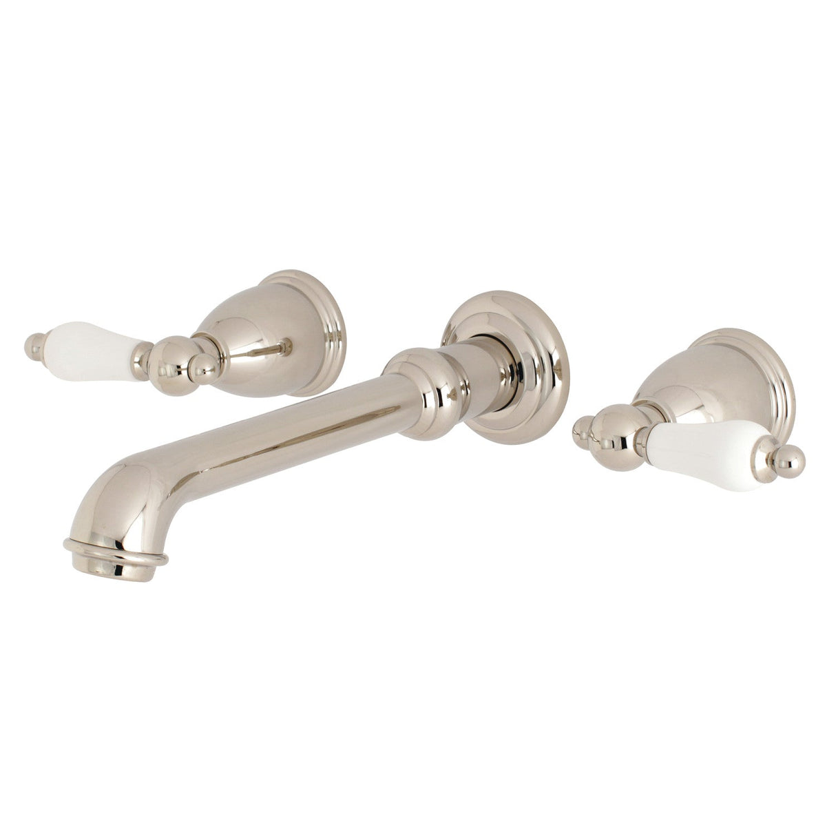 English Vintage KS7026PL Two-Handle 3-Hole Wall Mount Roman Tub Faucet, Polished Nickel