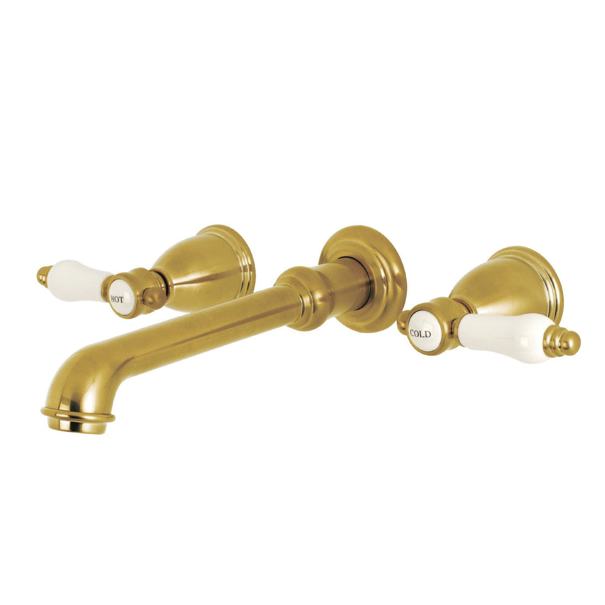 Bel-Air KS7027BPL Two-Handle 3-Hole Wall Mount Roman Tub Faucet, Brushed Brass