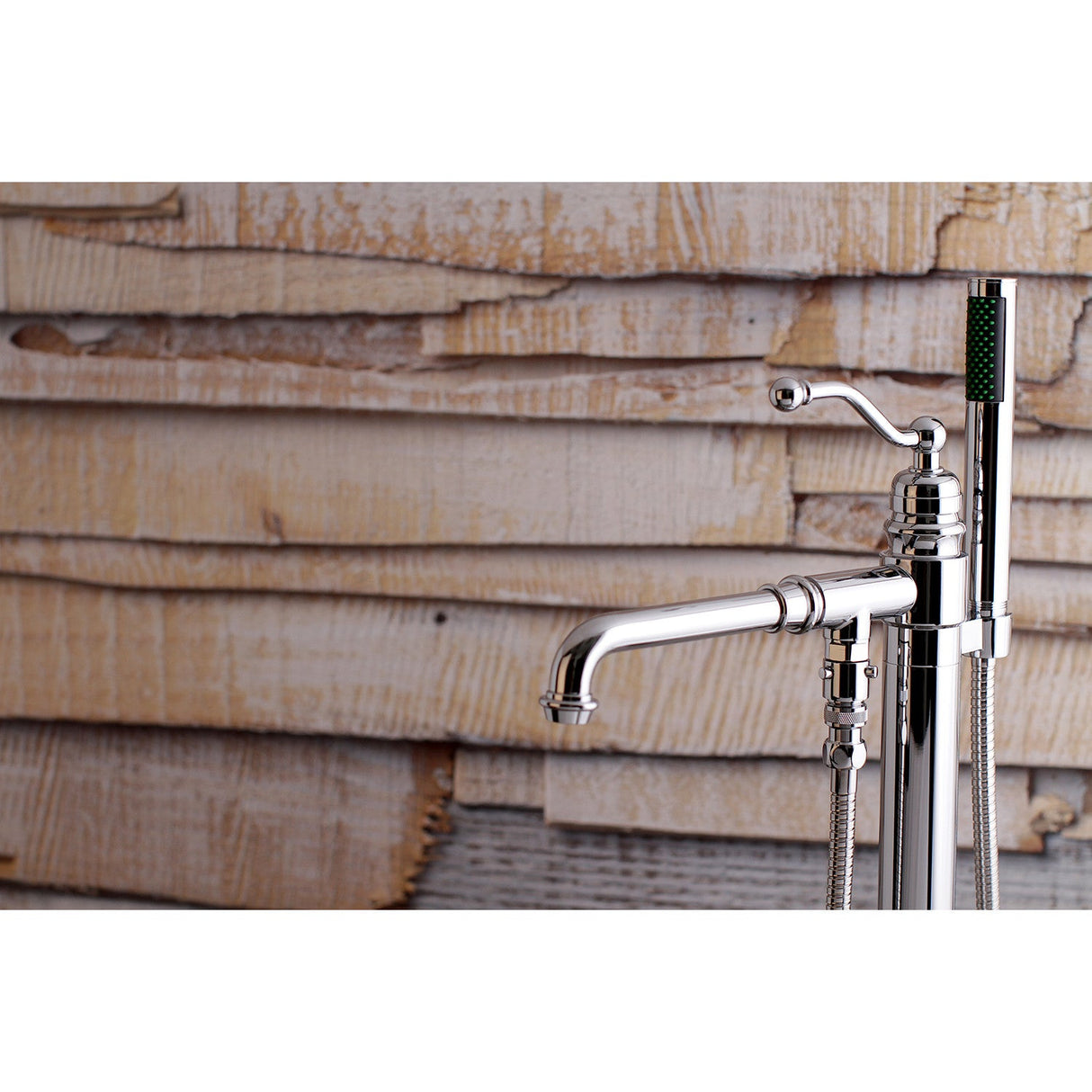 English Country KS7031ABL Single-Handle 1-Hole Freestanding Tub Faucet with Hand Shower, Polished Chrome