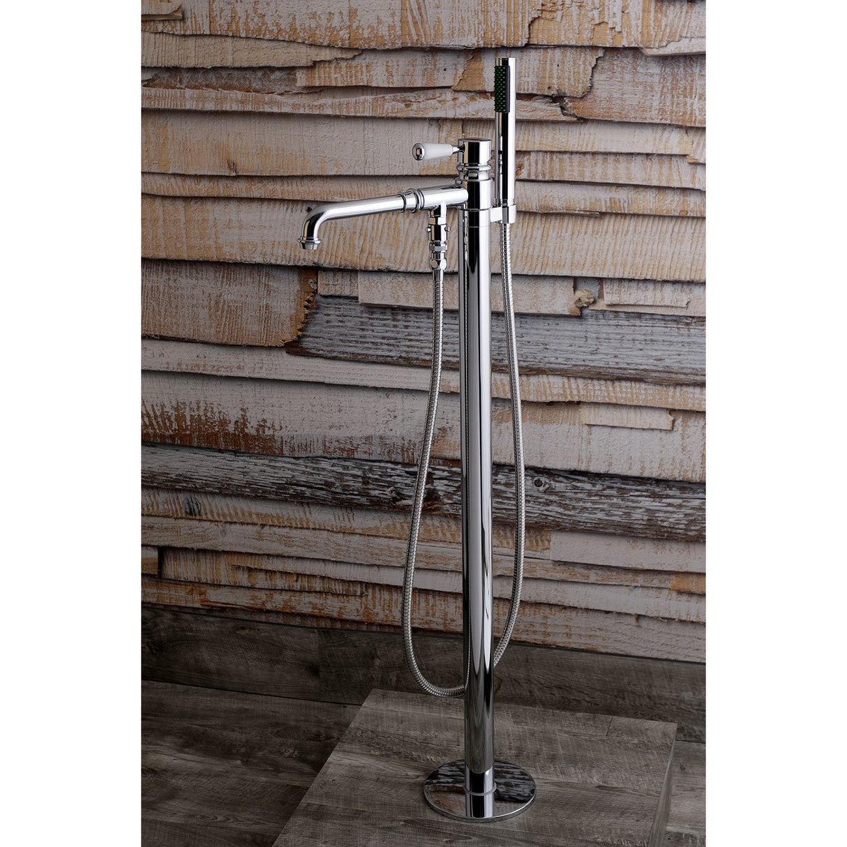 Paris KS7031DPL Single-Handle 1-Hole Freestanding Tub Faucet with Hand Shower, Polished Chrome