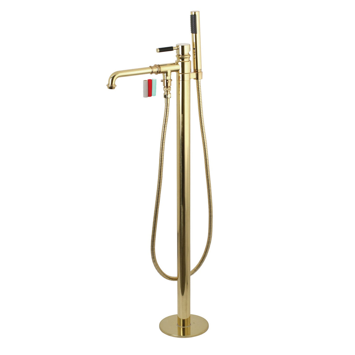 Kaiser KS7032DKL Single-Handle 1-Hole Freestanding Tub Faucet with Hand Shower, Polished Brass