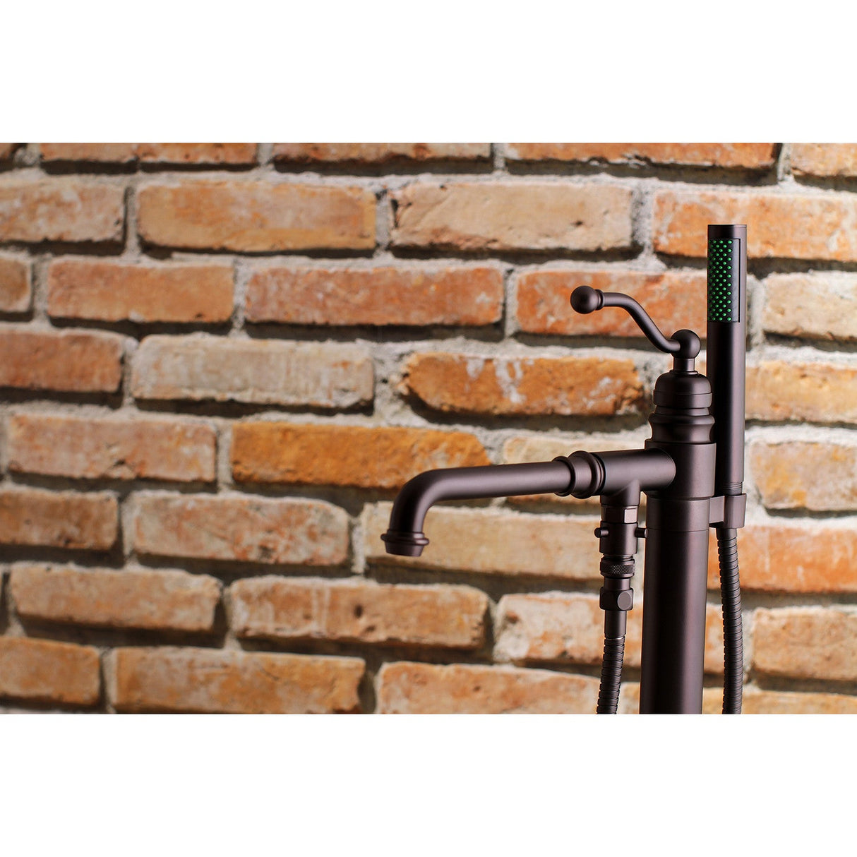 English Country KS7035ABL Single-Handle 1-Hole Freestanding Tub Faucet with Hand Shower, Oil Rubbed Bronze