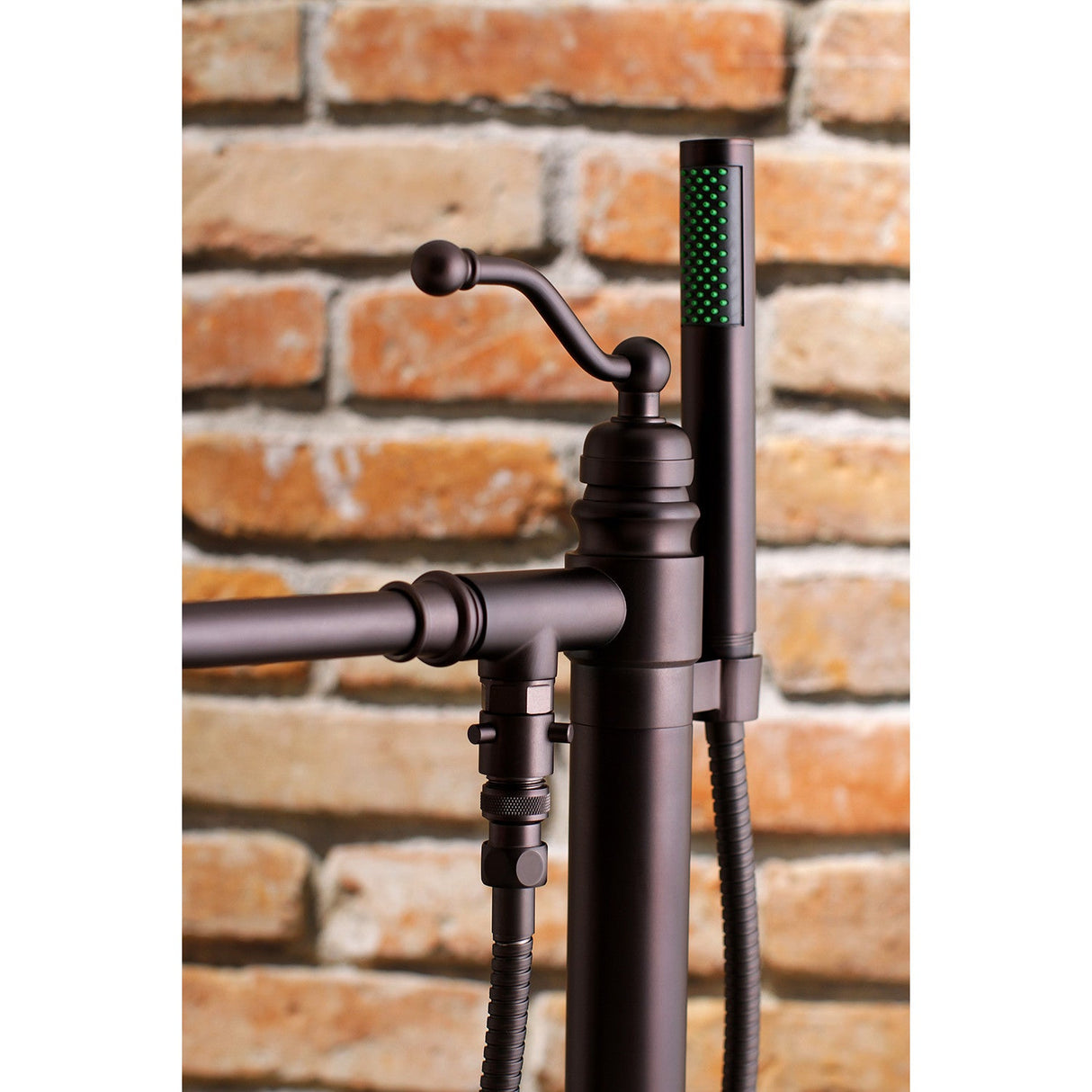 English Country KS7035ABL Single-Handle 1-Hole Freestanding Tub Faucet with Hand Shower, Oil Rubbed Bronze