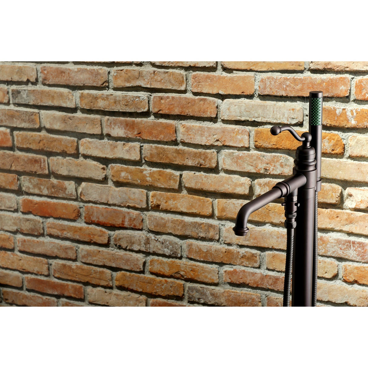 English Country KS7035ABL Single-Handle 1-Hole Freestanding Tub Faucet with Hand Shower, Oil Rubbed Bronze