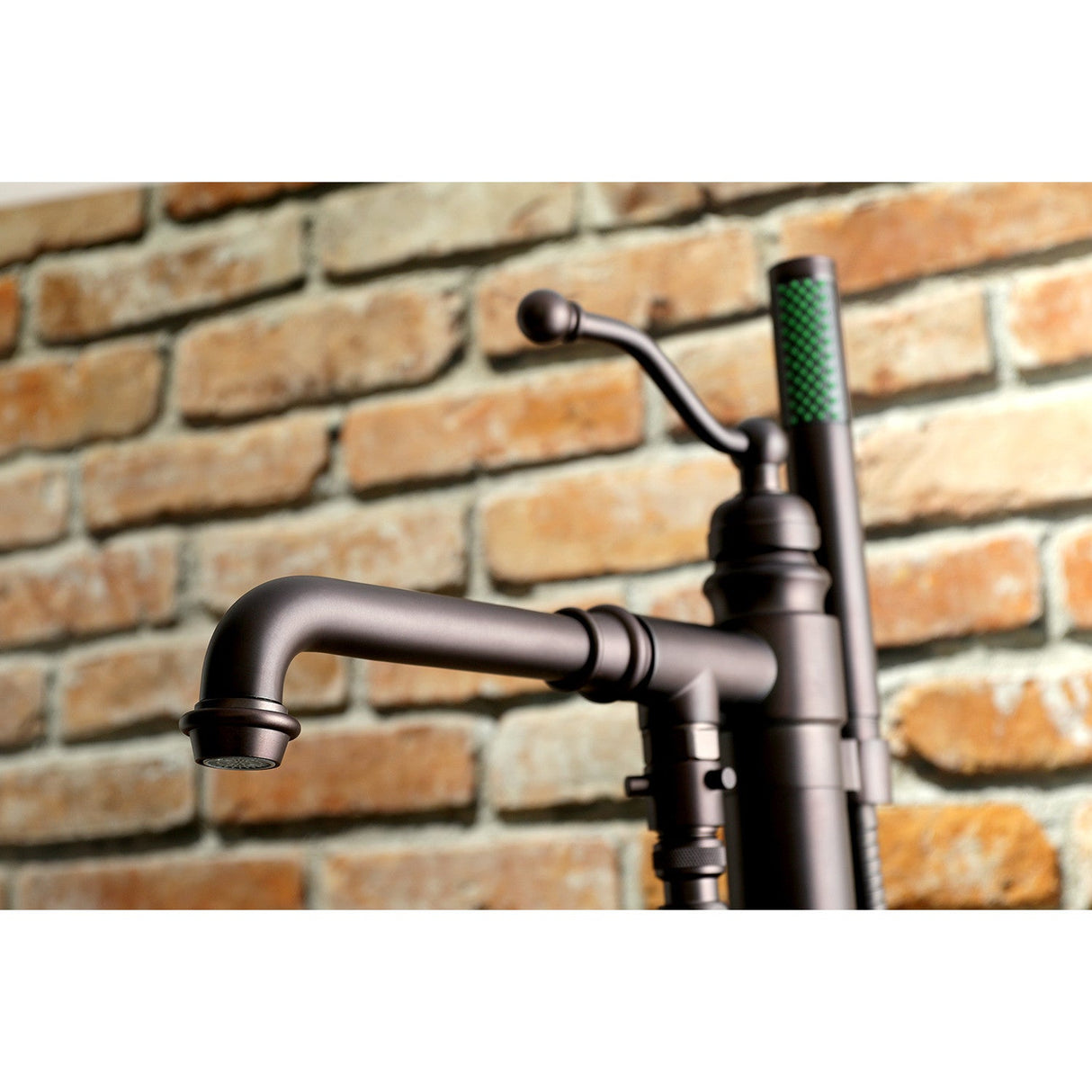 English Country KS7035ABL Single-Handle 1-Hole Freestanding Tub Faucet with Hand Shower, Oil Rubbed Bronze