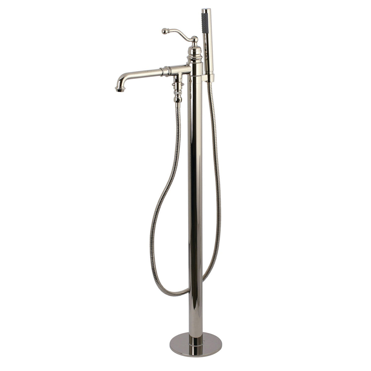 English Country KS7036ABL Single-Handle 1-Hole Freestanding Tub Faucet with Hand Shower, Polished Nickel