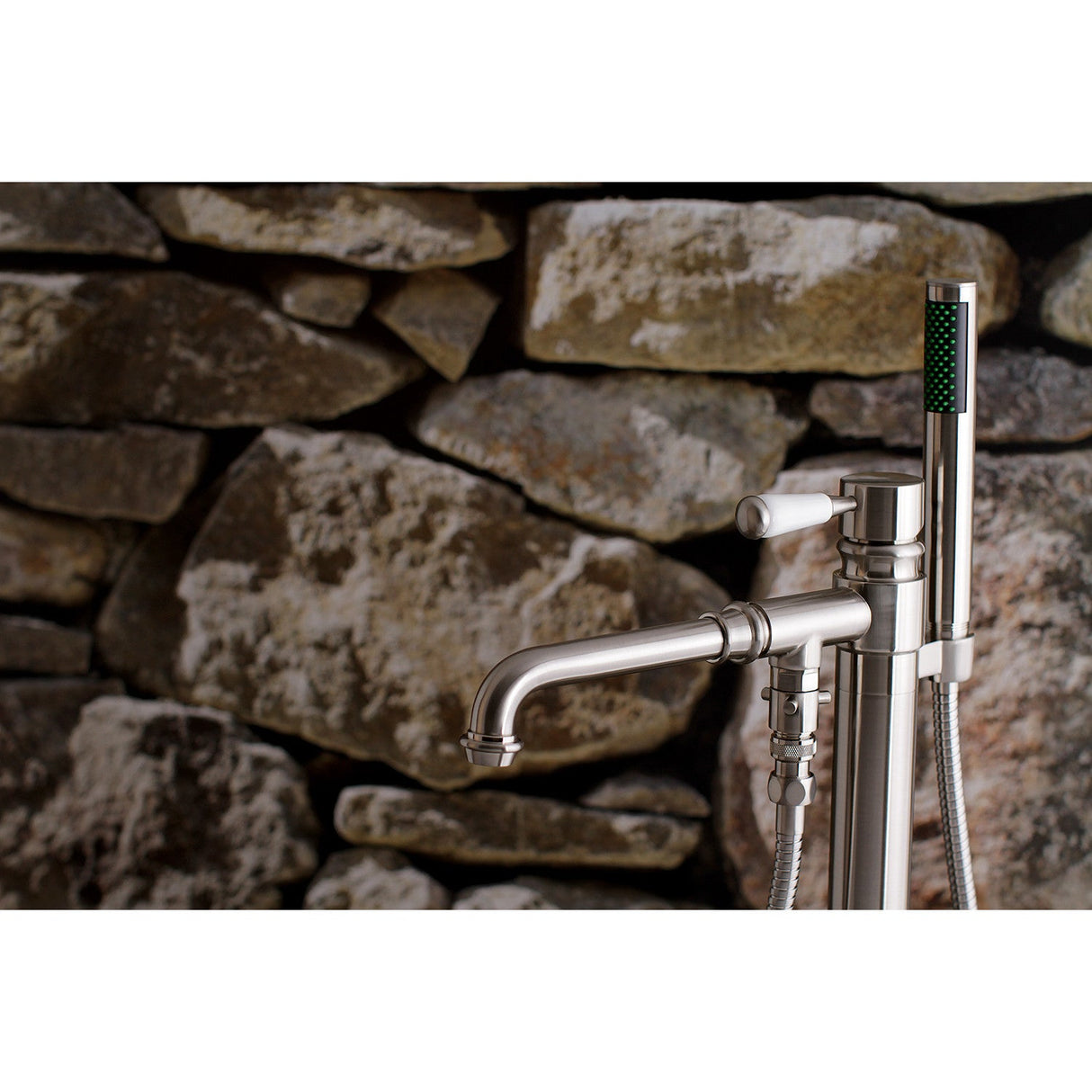 Paris KS7038DPL Single-Handle 1-Hole Freestanding Tub Faucet with Hand Shower, Brushed Nickel