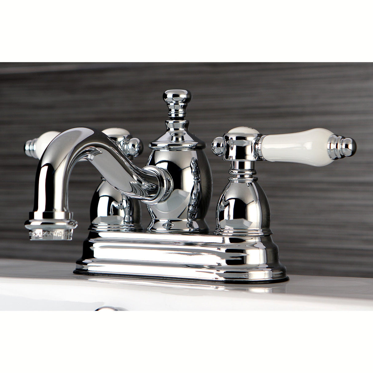 Bel-Air KS7101BPL Two-Handle 3-Hole Deck Mount 4" Centerset Bathroom Faucet with Brass Pop-Up, Polished Chrome