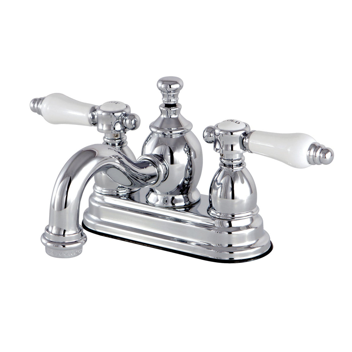Bel-Air KS7101BPL Two-Handle 3-Hole Deck Mount 4" Centerset Bathroom Faucet with Brass Pop-Up, Polished Chrome
