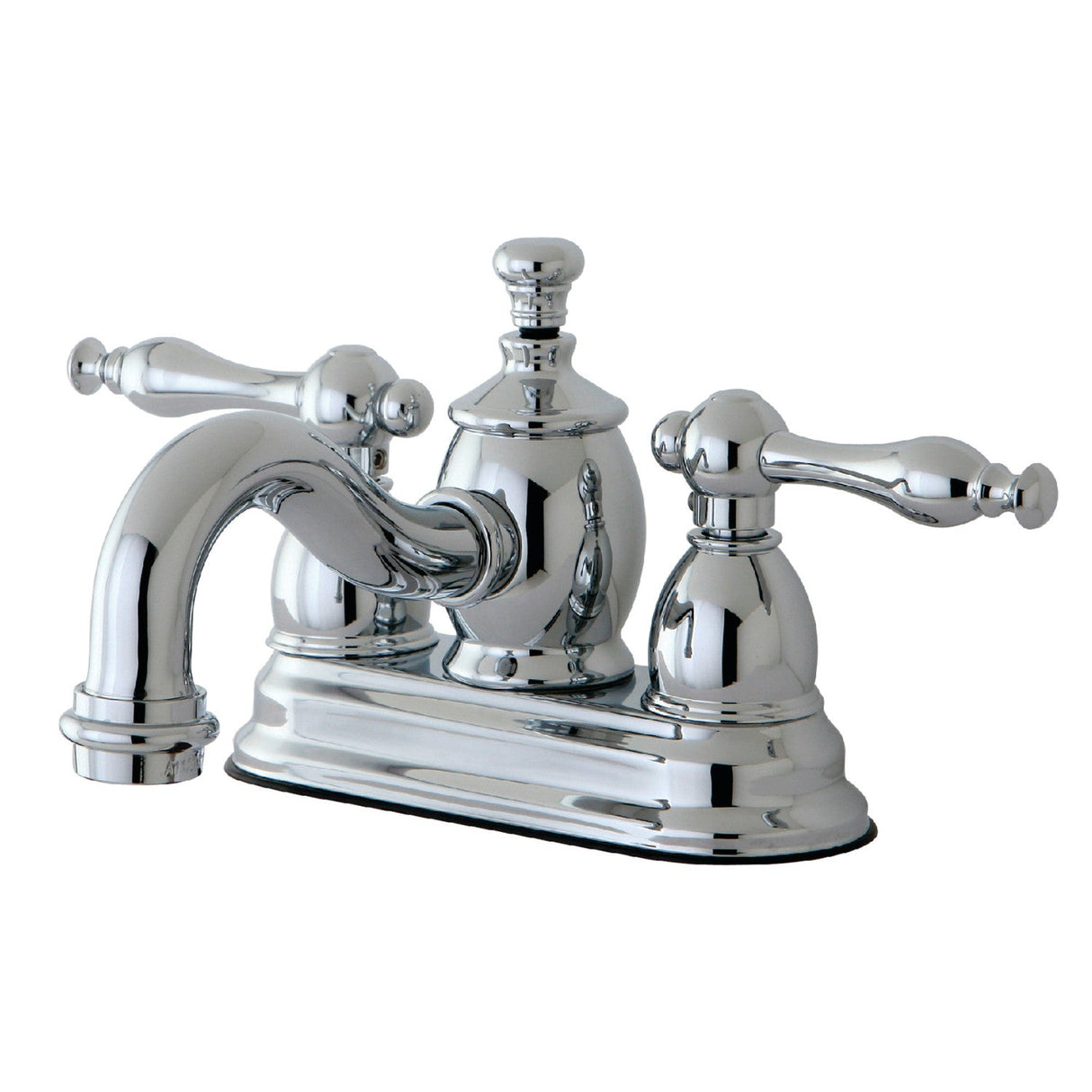 Naples KS7101NL Two-Handle 3-Hole Deck Mount 4" Centerset Bathroom Faucet with Brass Pop-Up, Polished Chrome