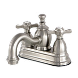 Essex KS7108BEX Two-Handle 3-Hole Deck Mount 4" Centerset Bathroom Faucet with Brass Pop-Up, Brushed Nickel