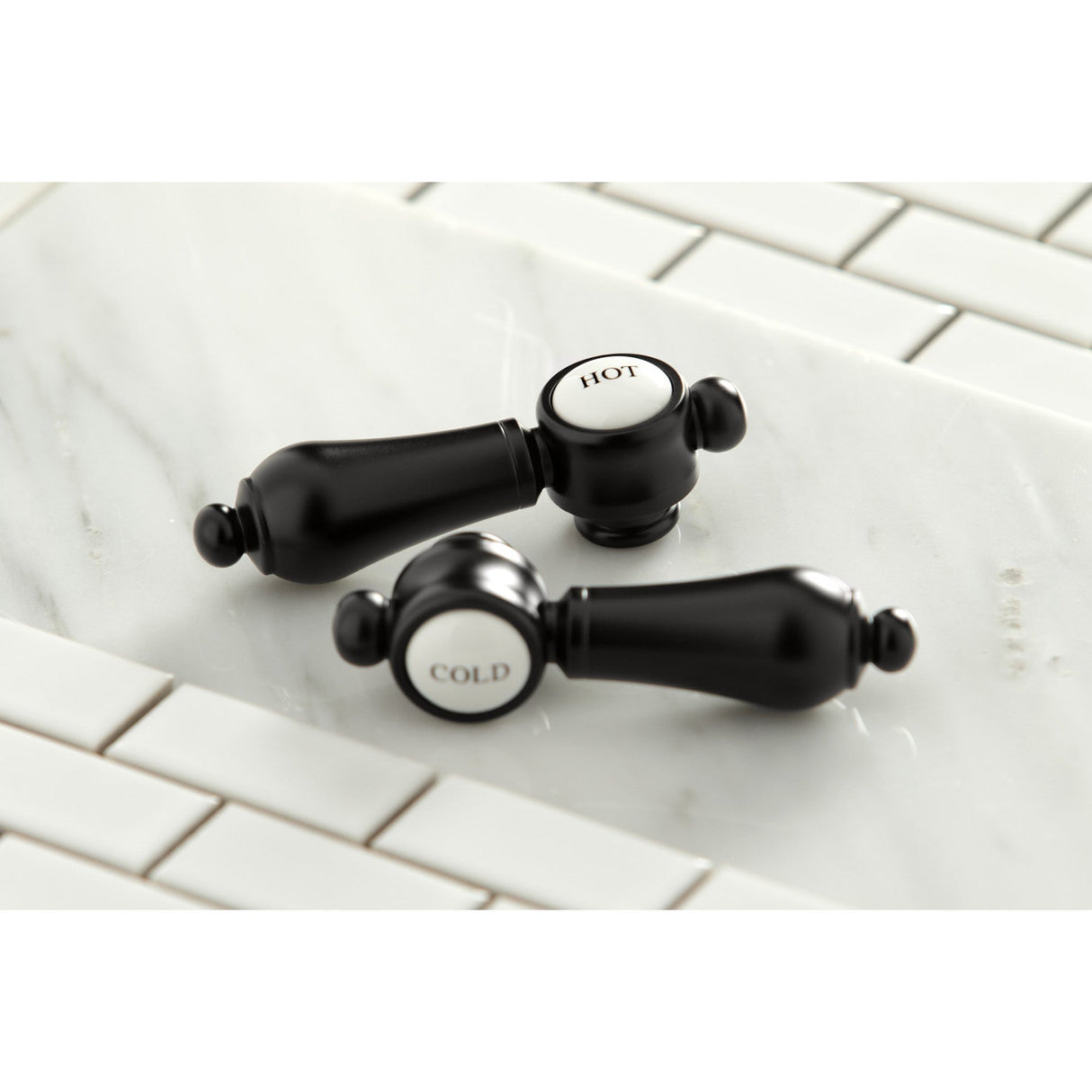 Heirloom KS7120BAL Two-Handle 3-Hole Wall Mount Bathroom Faucet, Matte Black