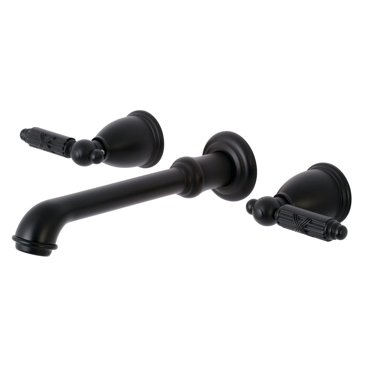 Georgian KS7120GL Two-Handle 3-Hole Wall Mount Bathroom Faucet, Matte Black