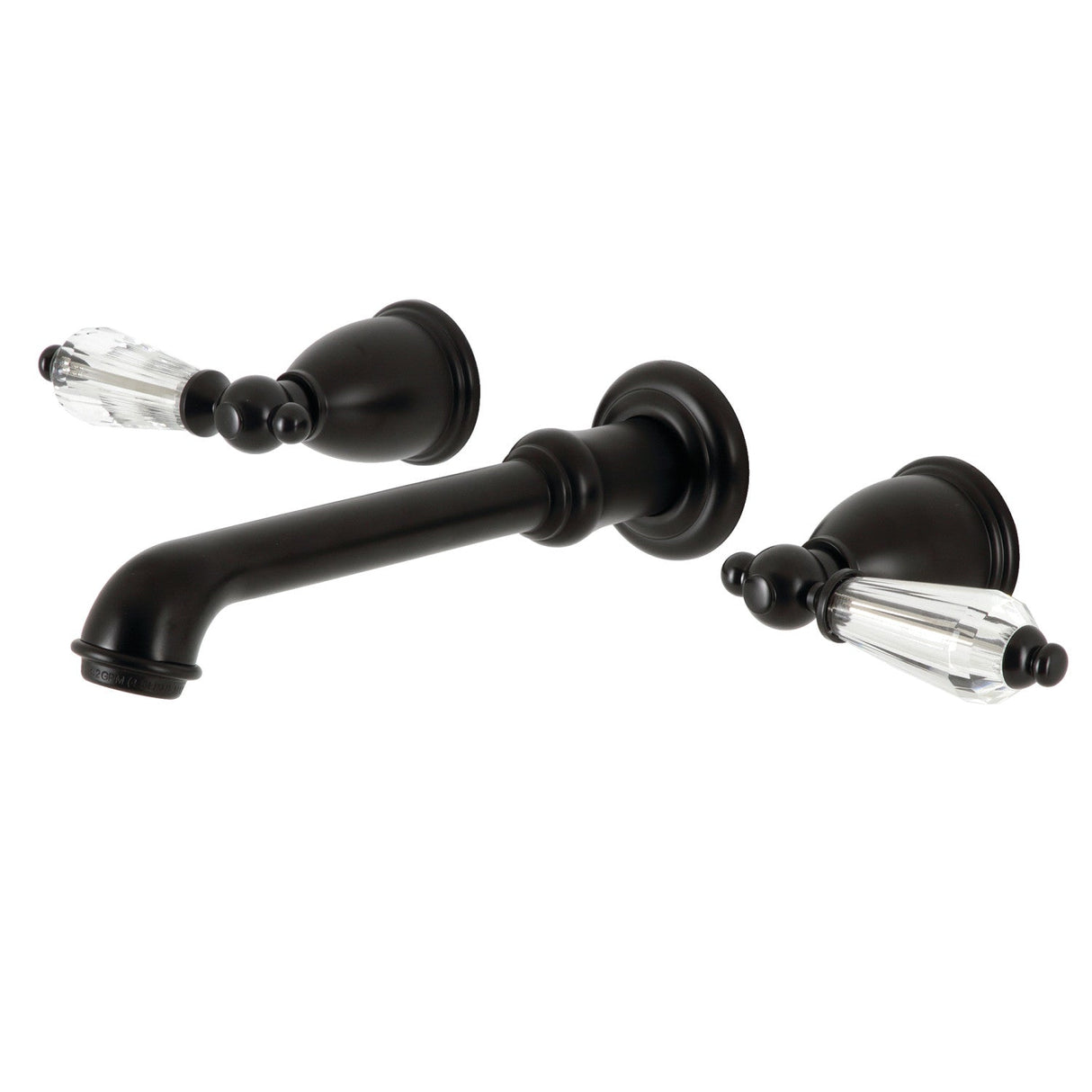 Wilshire KS7120WLL Two-Handle 3-Hole Wall Mount Bathroom Faucet, Matte Black