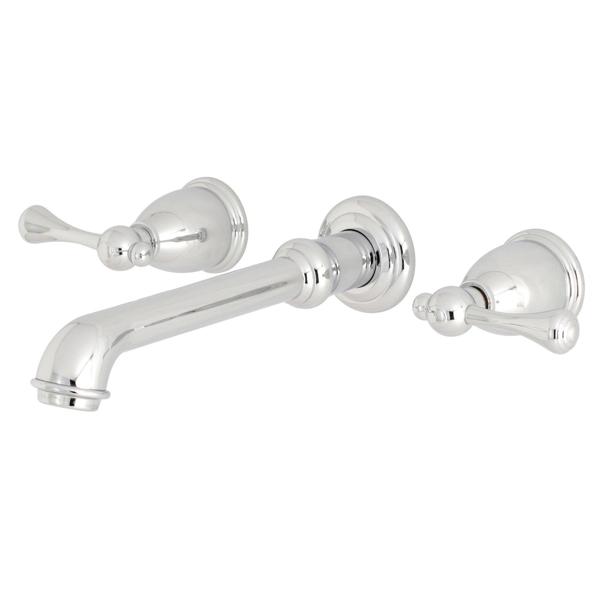 English Country KS7121BL Two-Handle 3-Hole Wall Mount Bathroom Faucet, Polished Chrome