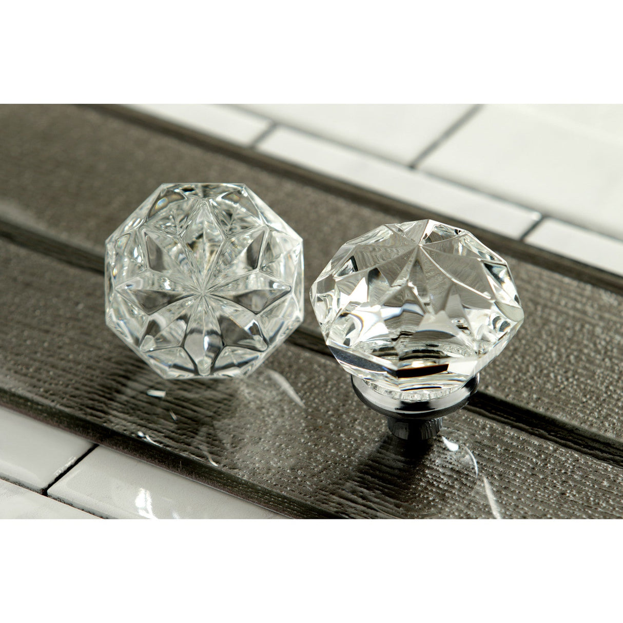 Krystal Onyx KS7121KWL Two-Handle 3-Hole Wall Mount Bathroom Faucet, Polished Chrome