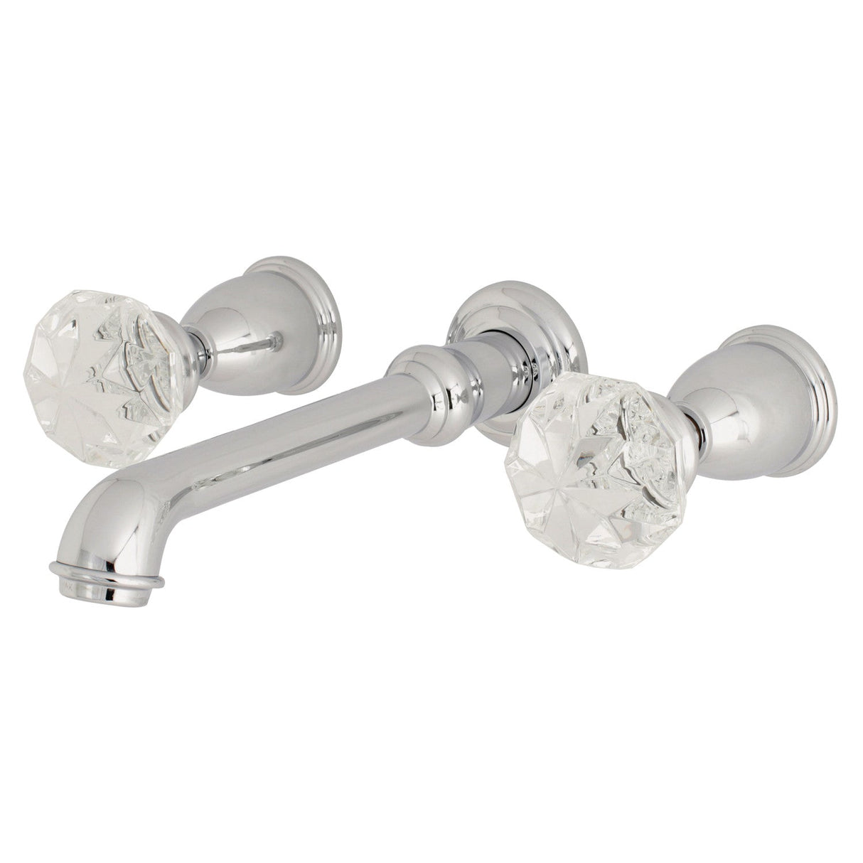 Krystal Onyx KS7121KWL Two-Handle 3-Hole Wall Mount Bathroom Faucet, Polished Chrome