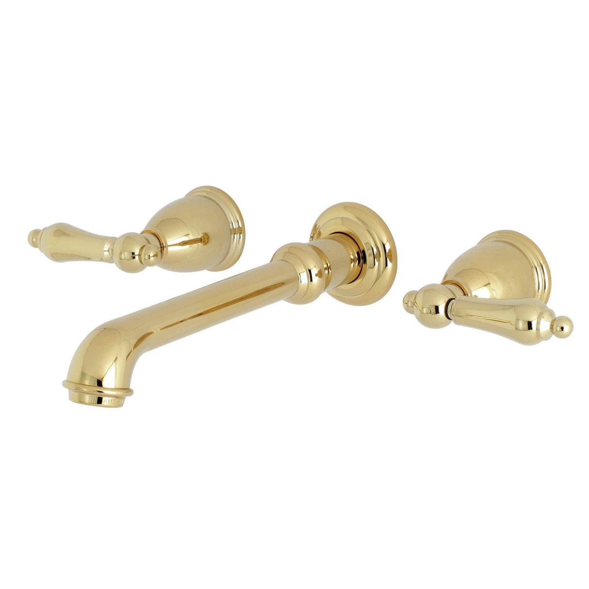 English Country KS7122AL Two-Handle 3-Hole Wall Mount Bathroom Faucet, Polished Brass