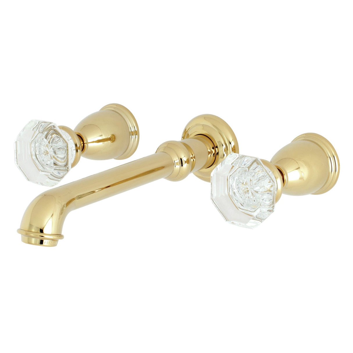 Celebrity KS7122WCL Two-Handle 3-Hole Wall Mount Bathroom Faucet, Polished Brass