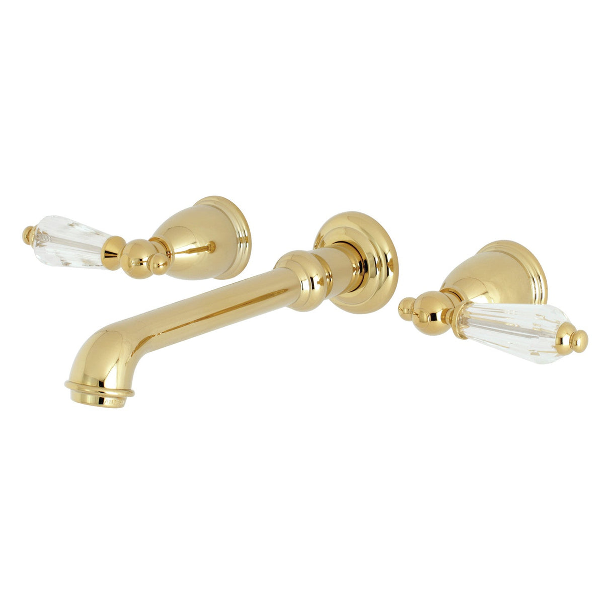 Wilshire KS7122WLL Two-Handle 3-Hole Wall Mount Bathroom Faucet, Polished Brass