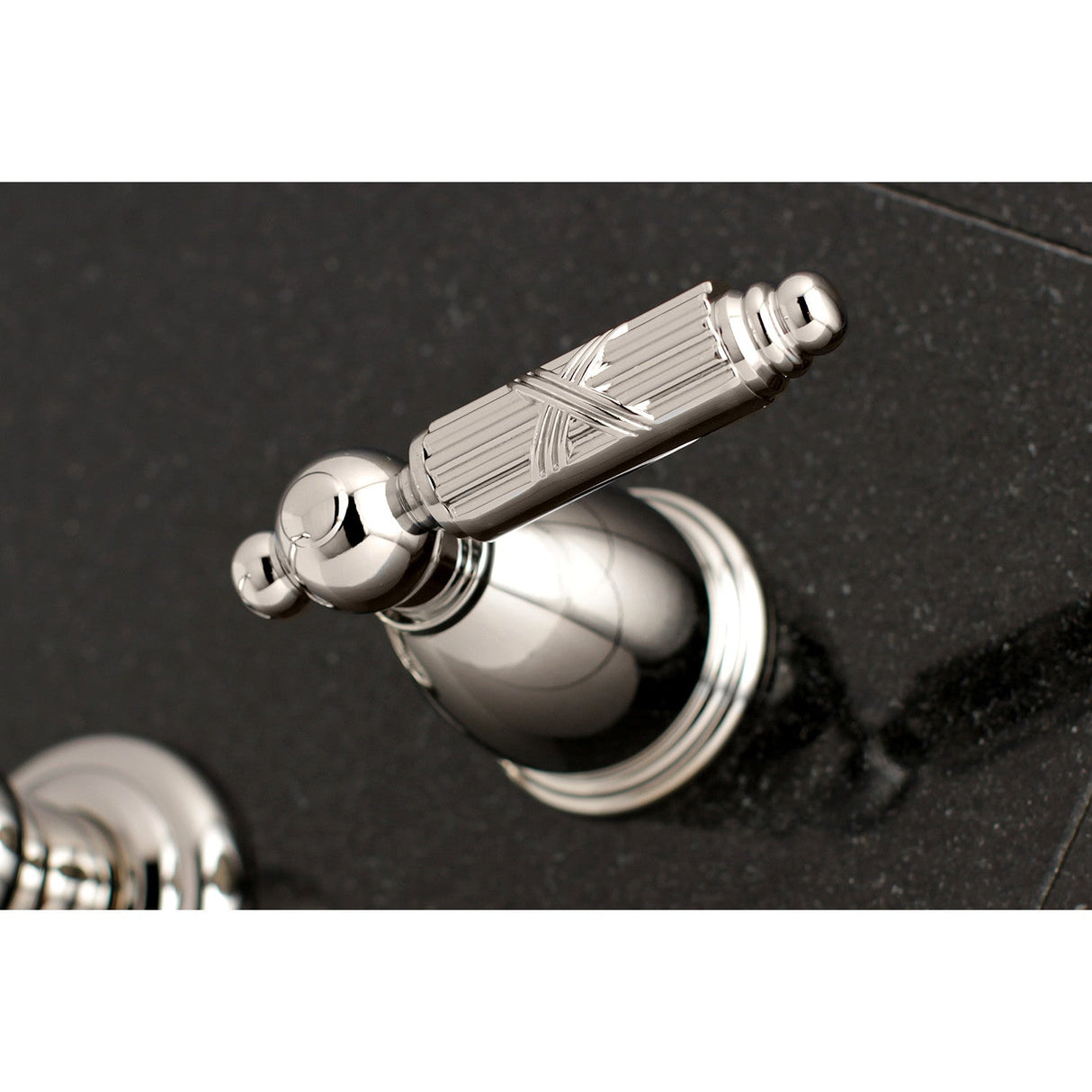 Georgian KS7126GL Two-Handle 3-Hole Wall Mount Bathroom Faucet, Polished Nickel