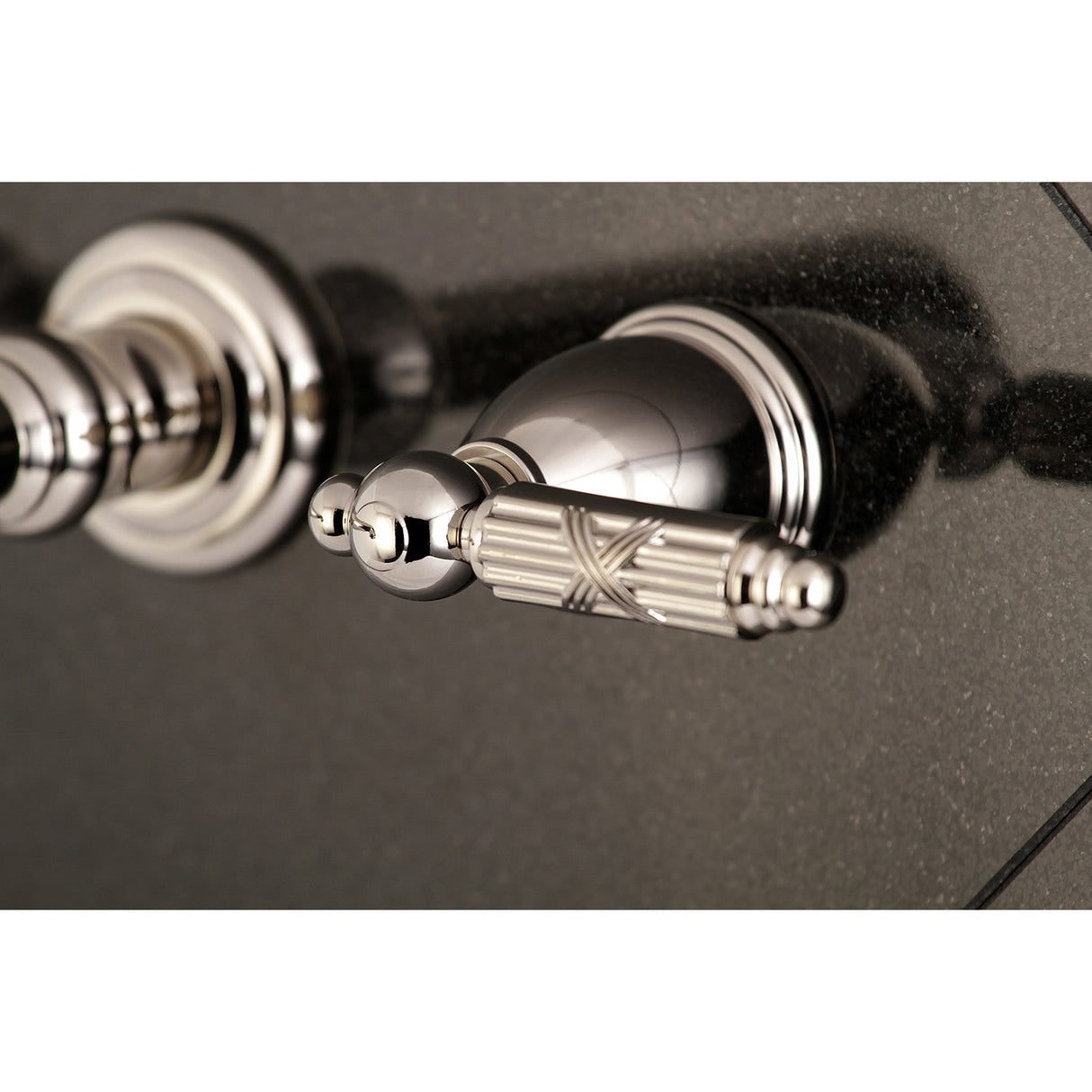 Georgian KS7126GL Two-Handle 3-Hole Wall Mount Bathroom Faucet, Polished Nickel