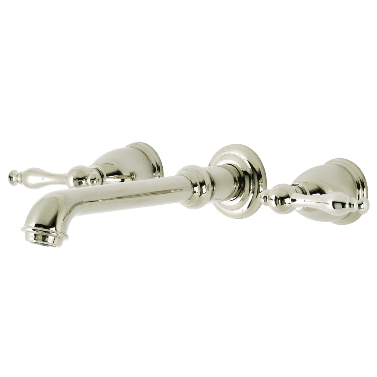 Naples KS7126NL Two-Handle 3-Hole Wall Mount Bathroom Faucet, Polished Nickel