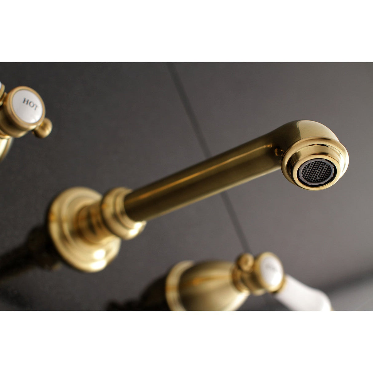 Bel-Air KS7127BPL Two-Handle 3-Hole Wall Mount Bathroom Faucet, Brushed Brass