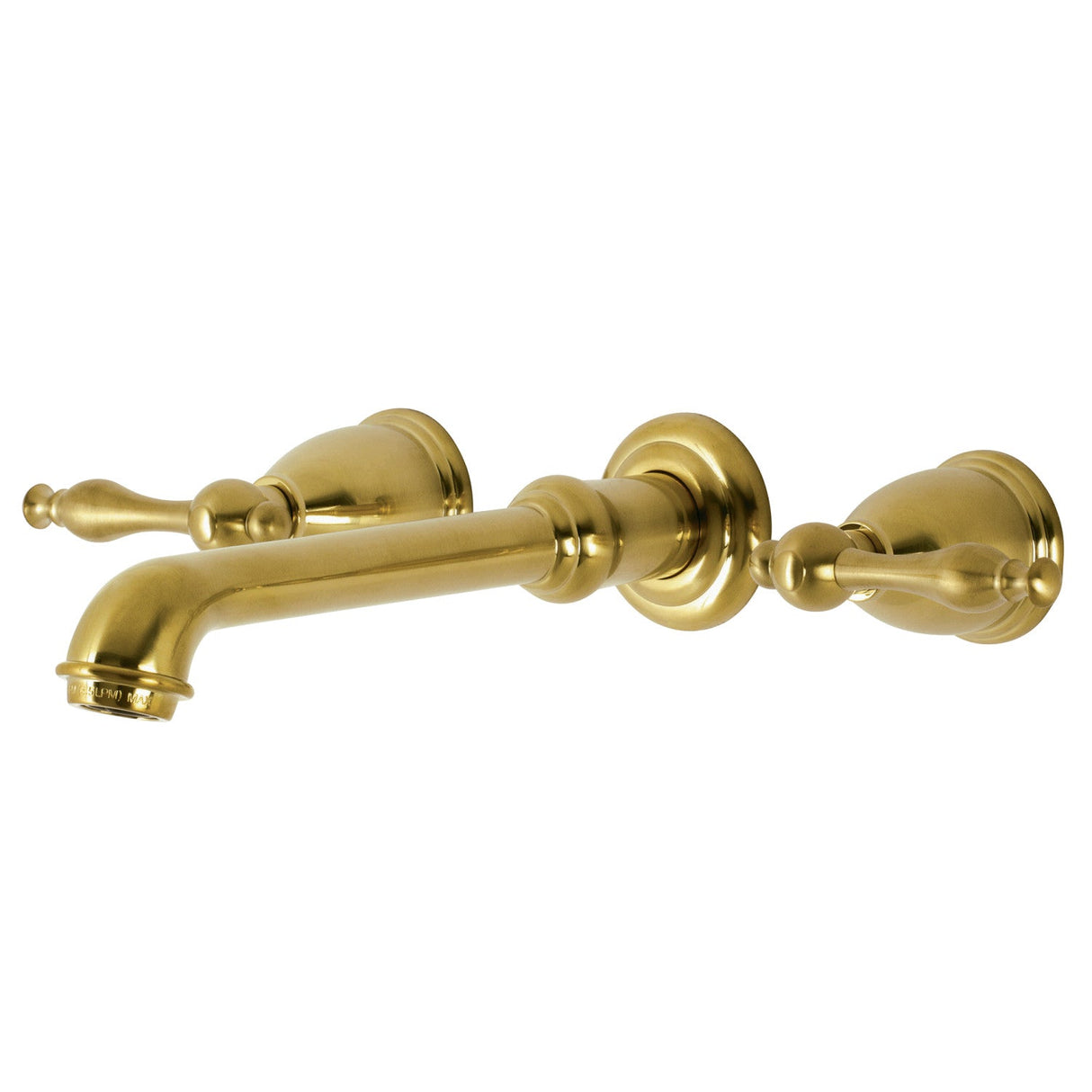 Naples KS7127NL Two-Handle 3-Hole Wall Mount Bathroom Faucet, Brushed Brass