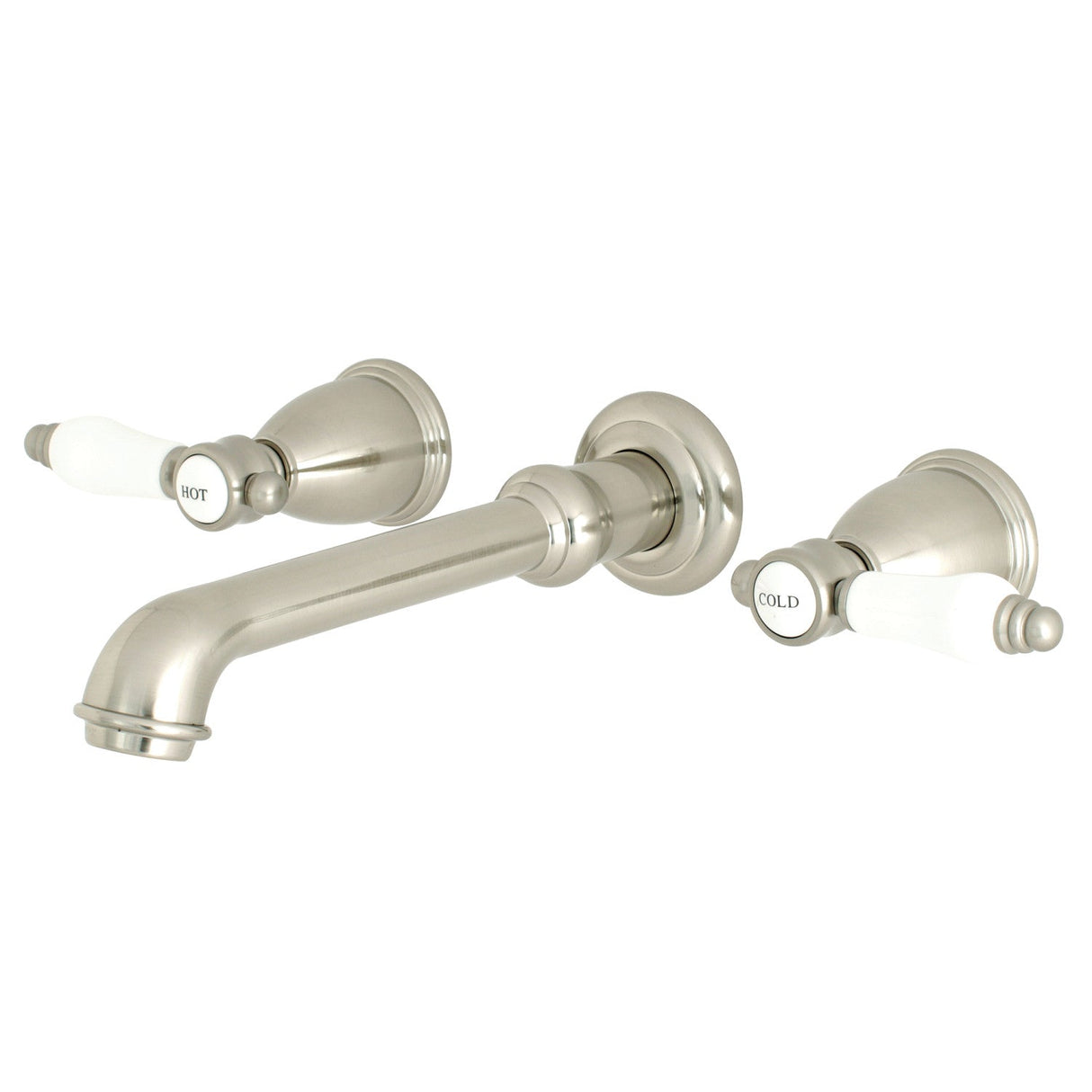 Bel-Air KS7128BPL Two-Handle 3-Hole Wall Mount Bathroom Faucet, Brushed Nickel