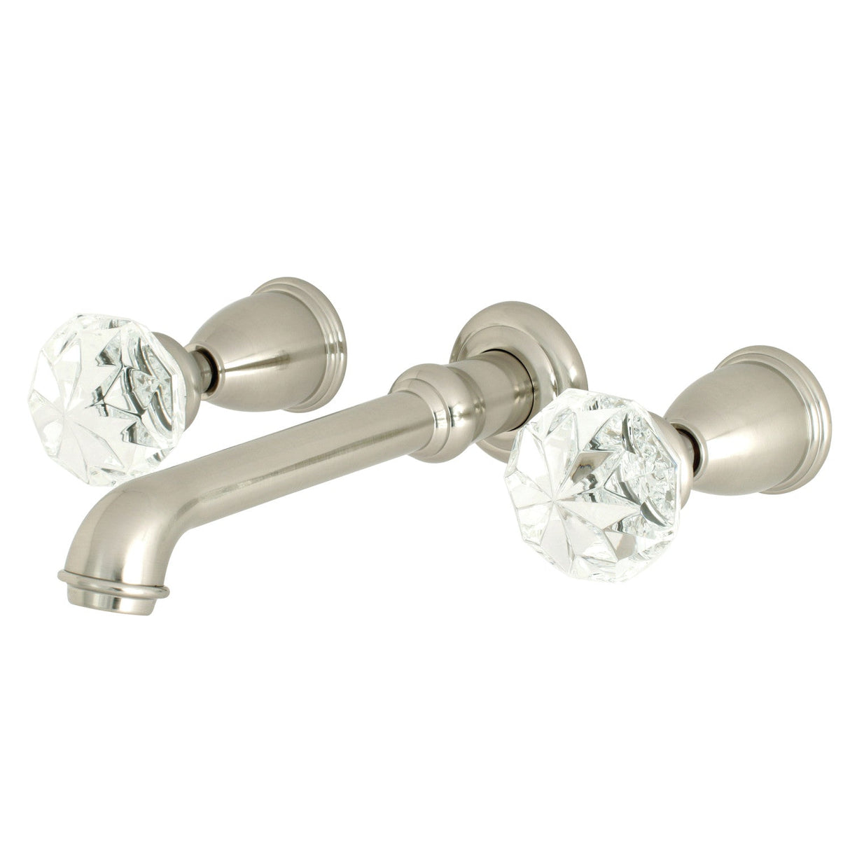 Krystal Onyx KS7128KWL Two-Handle 3-Hole Wall Mount Bathroom Faucet, Brushed Nickel