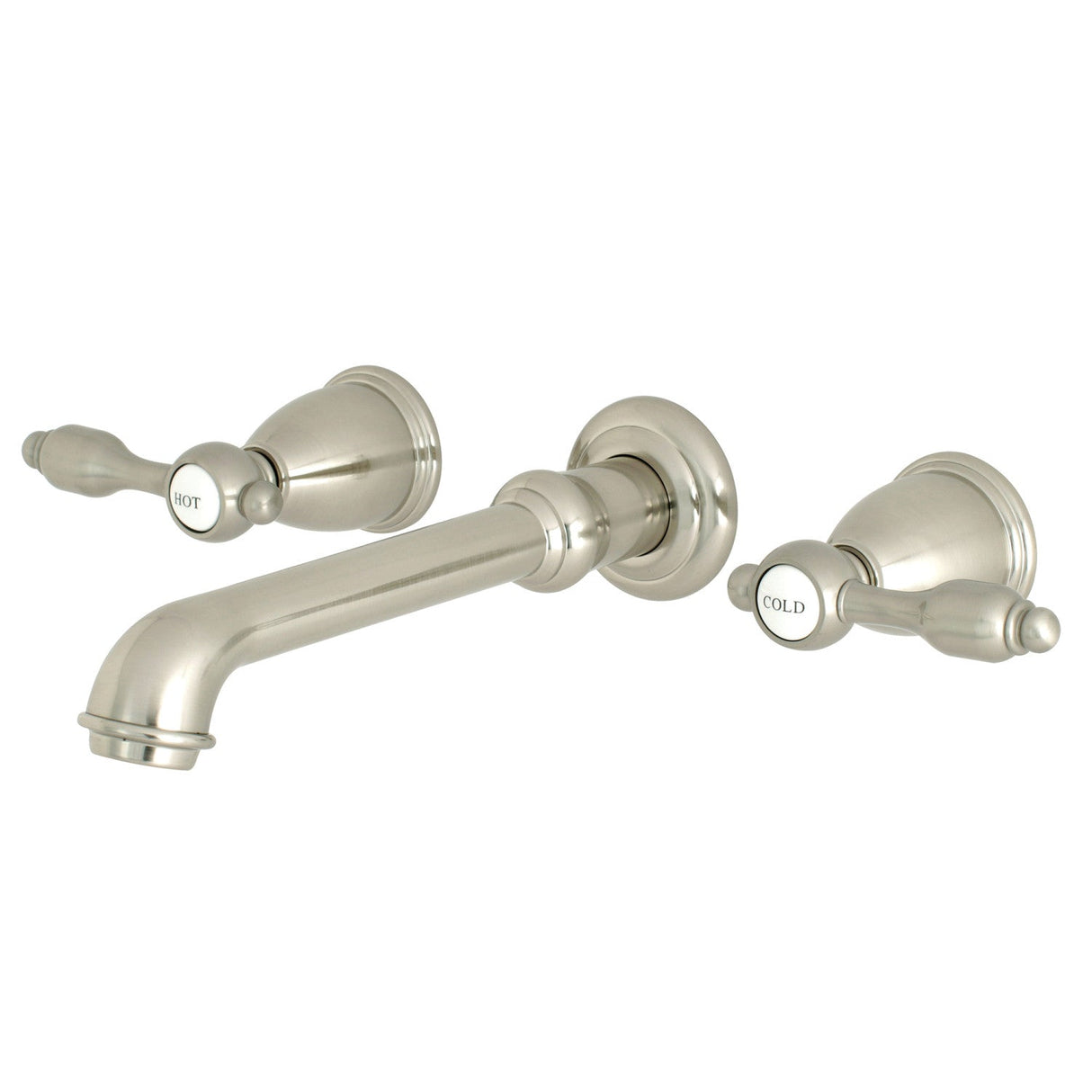 Tudor KS7128TAL Two-Handle 3-Hole Wall Mount Bathroom Faucet, Brushed Nickel