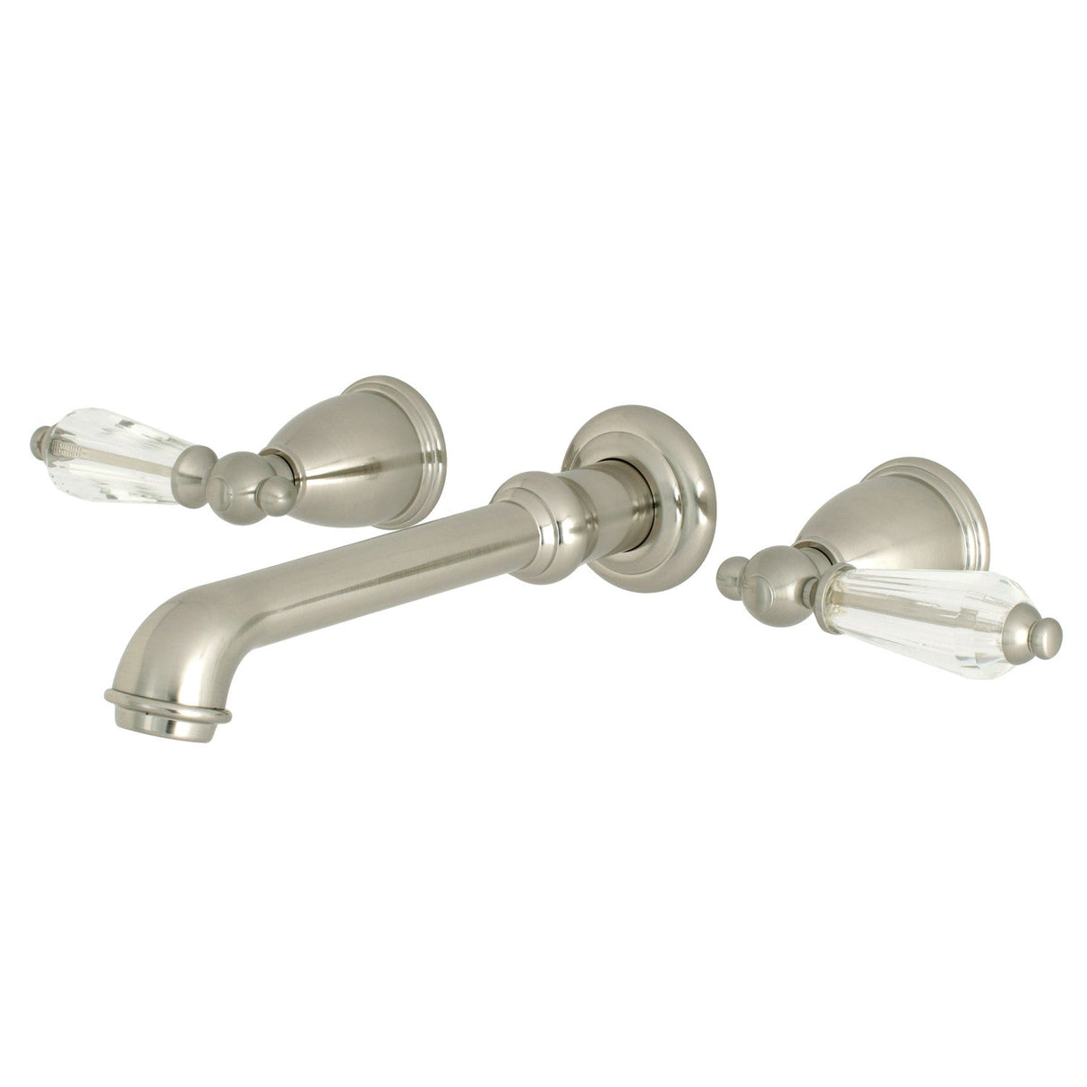 Wilshire KS7128WLL Two-Handle 3-Hole Wall Mount Bathroom Faucet, Brushed Nickel
