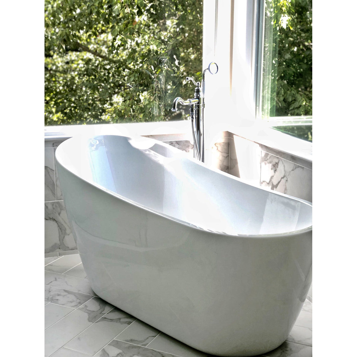 English Country KS7131ABL Single-Handle 1-Hole Freestanding Tub Faucet with Hand Shower, Polished Chrome