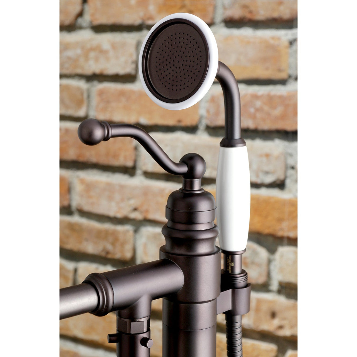 English Country KS7135ABL Single-Handle 1-Hole Freestanding Tub Faucet with Hand Shower, Oil Rubbed Bronze