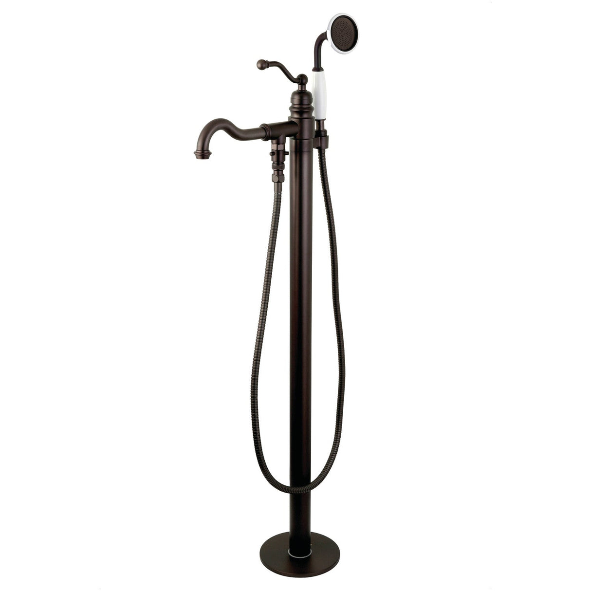 English Country KS7135ABL Single-Handle 1-Hole Freestanding Tub Faucet with Hand Shower, Oil Rubbed Bronze