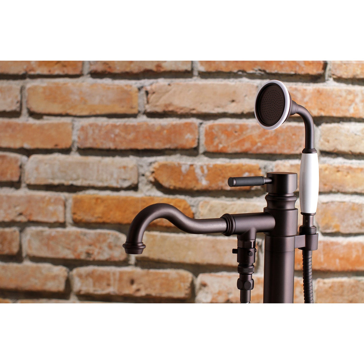 Kaiser KS7135DKL Single-Handle 1-Hole Freestanding Tub Faucet with Hand Shower, Oil Rubbed Bronze