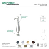 English Country KS7136ABL Single-Handle 1-Hole Freestanding Tub Faucet with Hand Shower, Polished Nickel