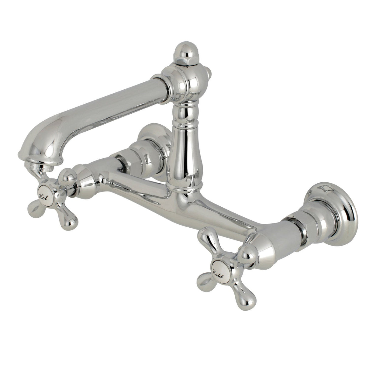 English Country KS7241AX Two-Handle 2-Hole Wall Mount Bathroom Faucet, Polished Chrome