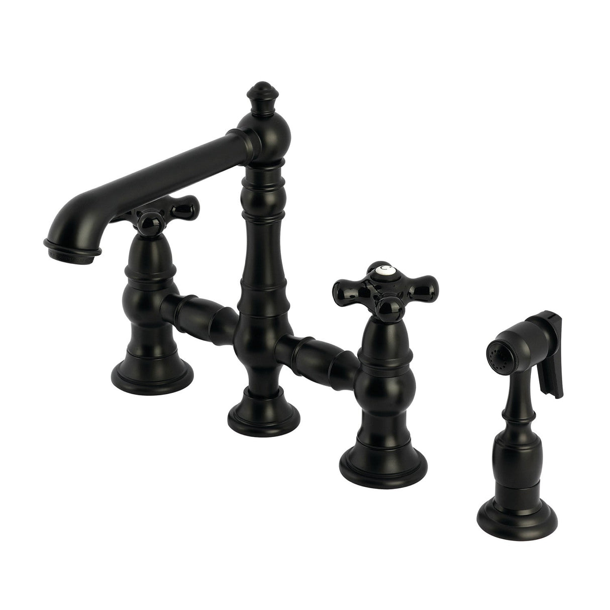 Duchess KS7270PKXBS Bridge Kitchen Faucet, Matte Black