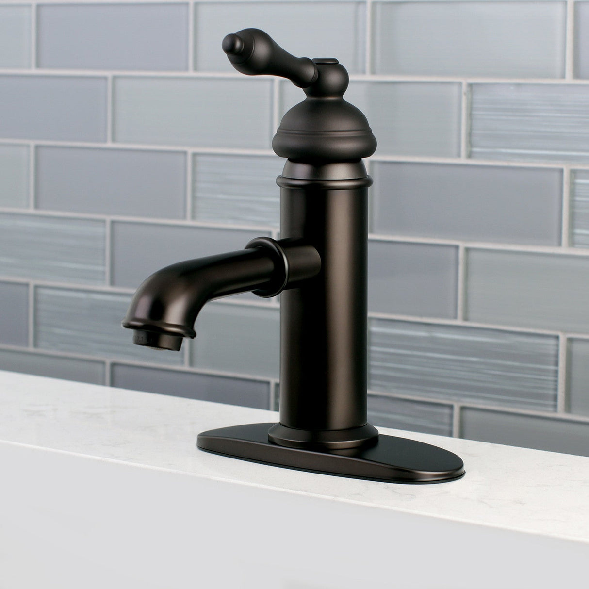 American Classic KS7415ACL Single-Handle 1-Hole Deck Mount Bathroom Faucet with Brass Pop-Up, Oil Rubbed Bronze